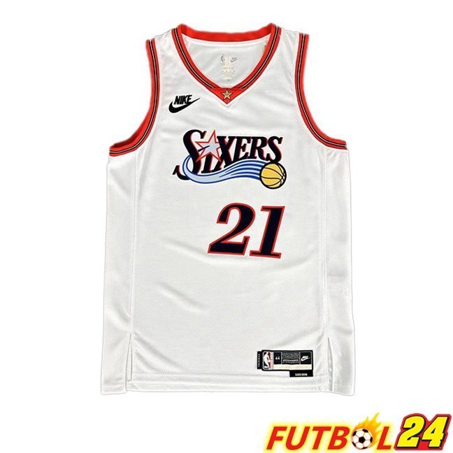 Camiseta NBA Philadelphia 76ers (Joel Embiid 21) Blanco 2025/2026