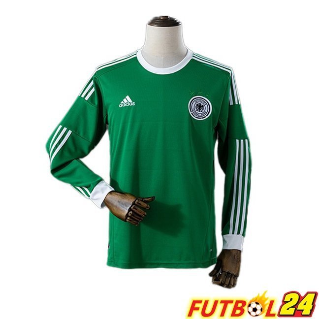 Camisetas De Futbol Alemania Retro Segunda Manga Larga Verde 2012-2013