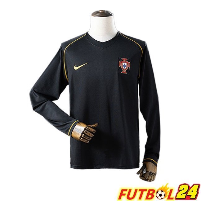 Camisetas De Futbol Portugal Retro Segunda Manga Larga Negro 2006