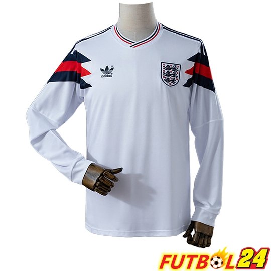 Camisetas De Futbol Inglaterra Retro Primera Manga Larga 1990