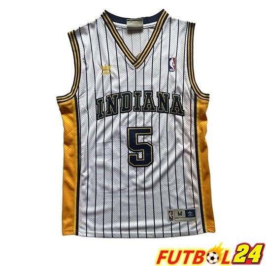 Camiseta Indiana Pacers (Rosado #5) 2026/27 Blanco/Amarillo