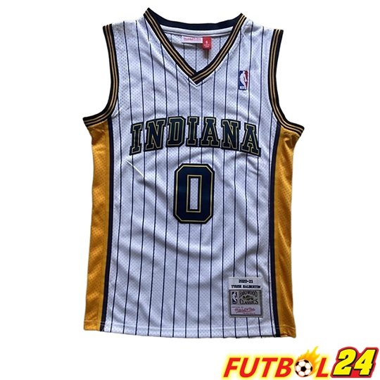 Camiseta Indiana Pacers (HALIBURTON #0) 2026/27 Blanco/Amarillo