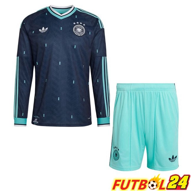 Camisetas De Futbol Alemania Ninos Segunda Manga Larga Azul Real Copa Del Mundo 2026