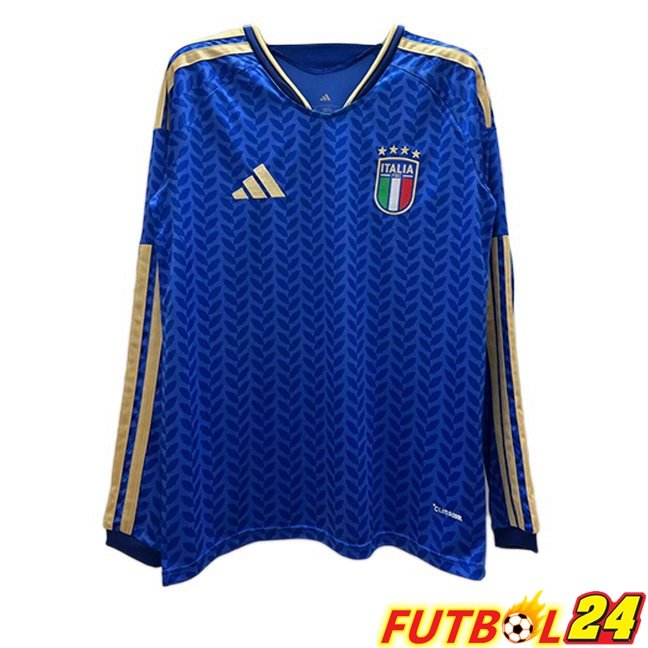 Camisetas De Futbol Italia Primera Manga Larga Azul Copa Del Mundo 2026
