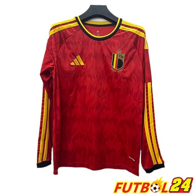 Camisetas De Futbol Bélgica Primera Manga Larga Rojo Copa Del Mundo 2026