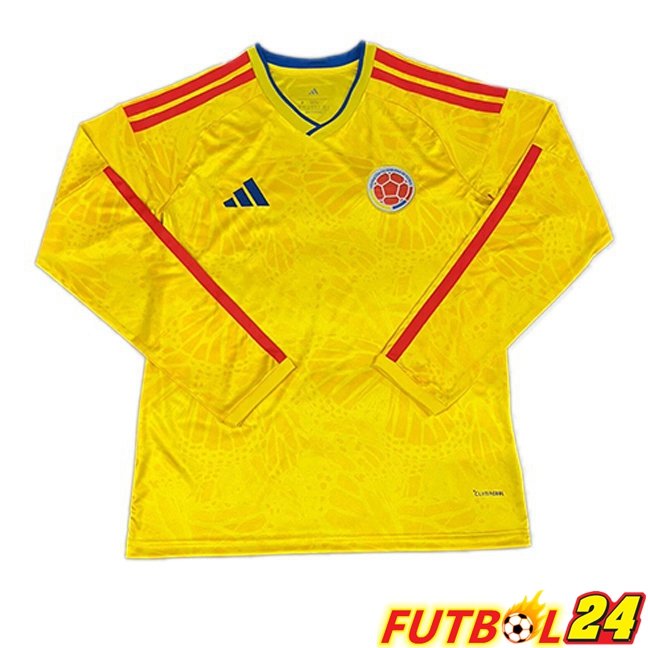 Camisetas De Futbol Colombia Primera Manga Larga Amarillo Copa Del Mundo 2026