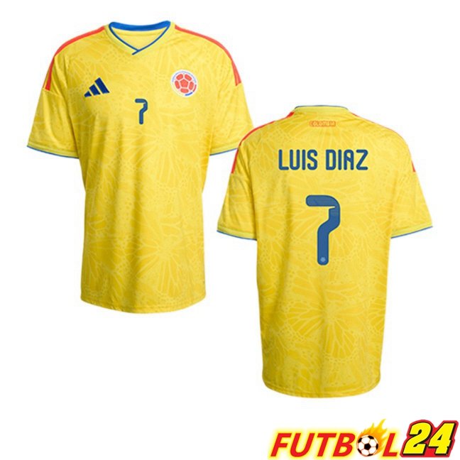 Camisetas De Futbol Colombia (LUIS DIAZ 7) Primera Amarillo Copa Del Mundo 2026