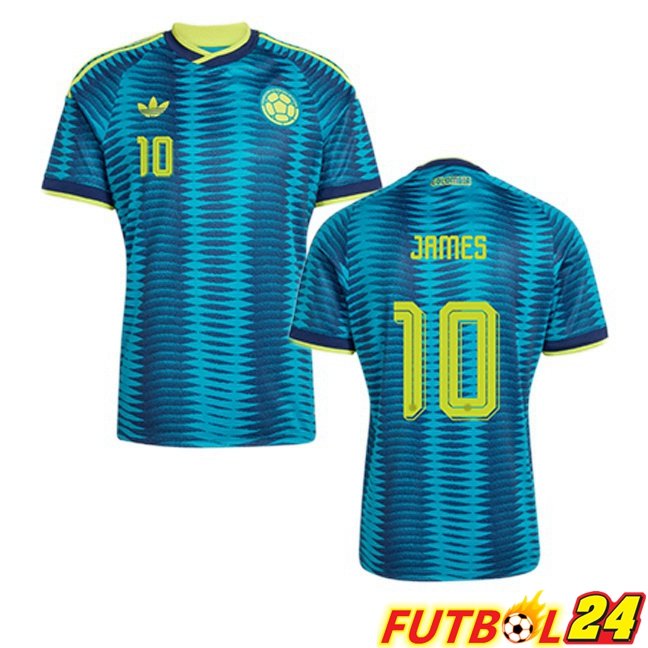 Camisetas De Futbol Colombia (JAMES 10) Segunda Azul Copa Del Mundo 2026