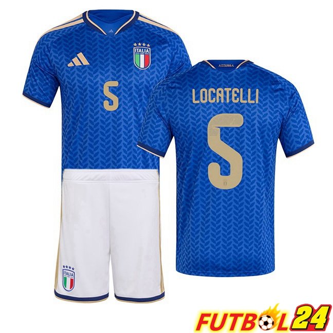 Camisetas De Futbol Italia (LOCATELLI 5) Ninos Primera Azul Copa Del Mundo 2026