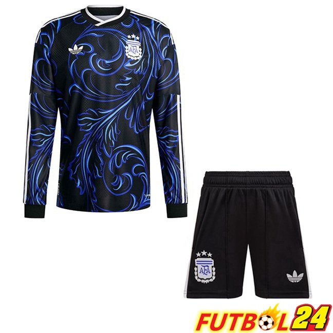 Camisetas De Futbol Argentina Ninos Segunda Manga Larga Azul Real Copa Del Mundo 2026