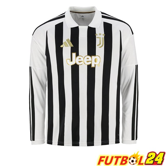 Camisetas De Futbol Juventus Primera Manga Larga Negro Blanco 2026/2027