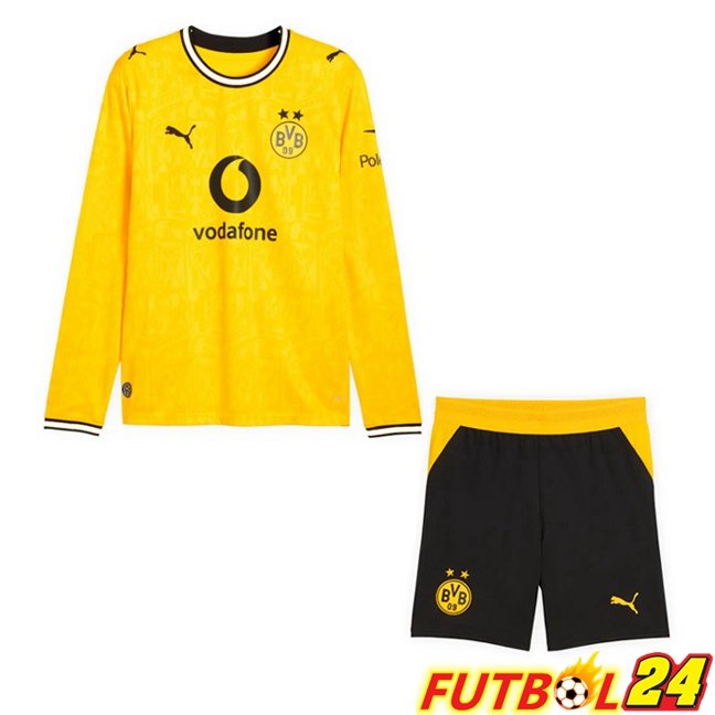 Camisetas De Futbol Dortmund BVB Ninos Primera Manga Larga Amarillo 2026/2027