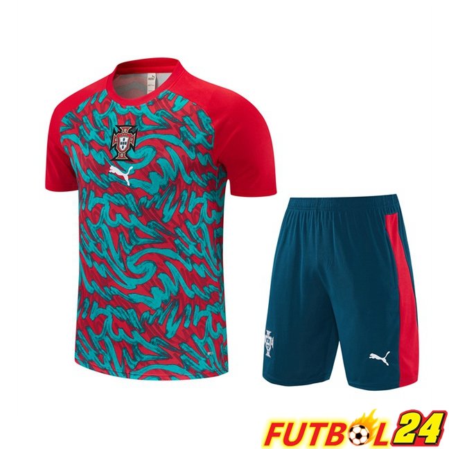 Camiseta Entrenamiento Portugal + Cortos Verde Rojo 2026/2027
