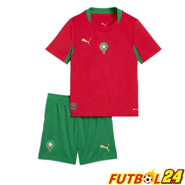 Camisetas De Futbol Marruecos Ninos Primera Rojo Copa Del Mundo 2026