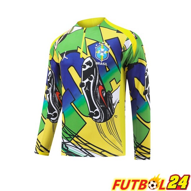 Sudadera De Entrenamiento Brasil Amarillo Verde 2026/2027