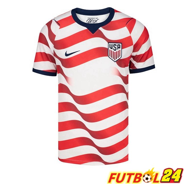 Camisetas De Futbol Estados Unidos Primera Rojo Blanco Copa Del Mundo 2026
