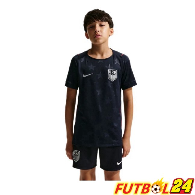 Camisetas De Futbol Estados Unidos Ninos Segunda Negro Copa Del Mundo 2026
