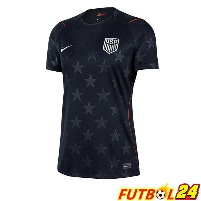 Camisetas De Futbol Estados Unidos Mujer Segunda Negro Copa Del Mundo 2026