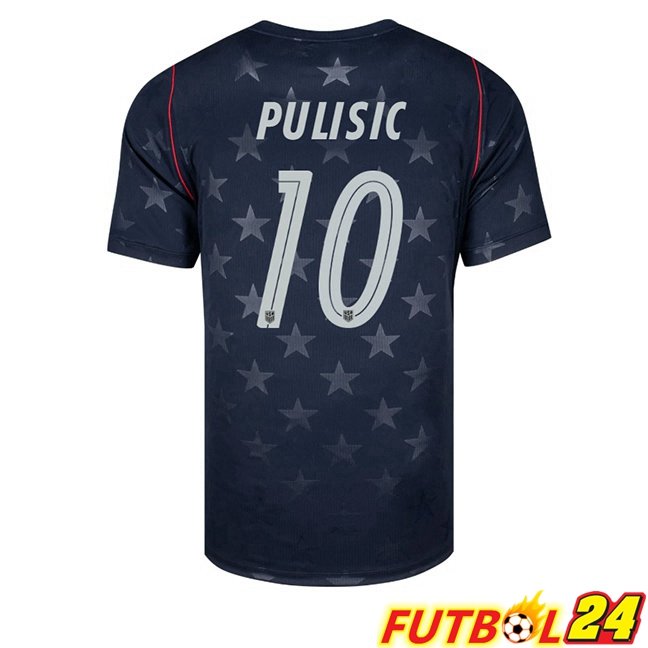 Camisetas De Futbol Estados Unidos (Christian Pulisic 10) Segunda Negro Copa Del Mundo 2026