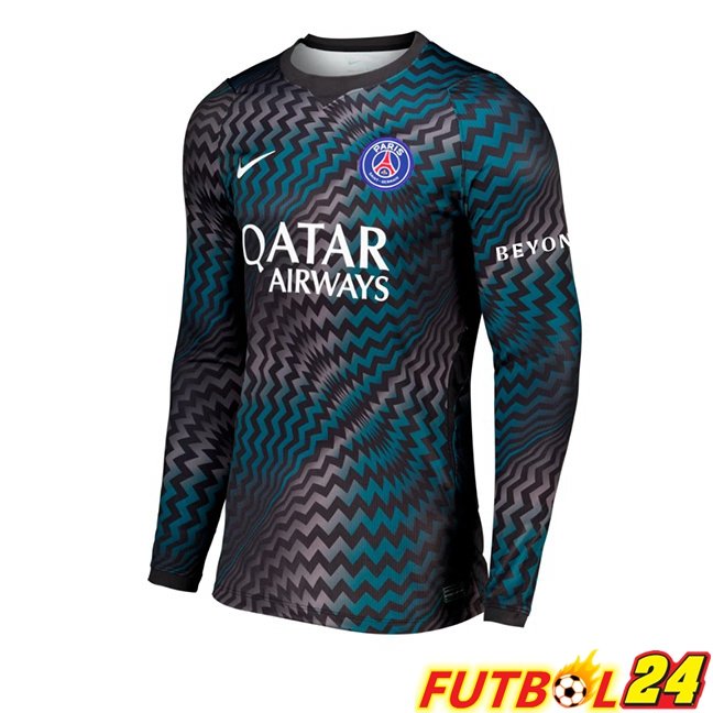 Camisetas De Futbol Paris PSG Portero Manga Larga Negro Verde 2026/2027