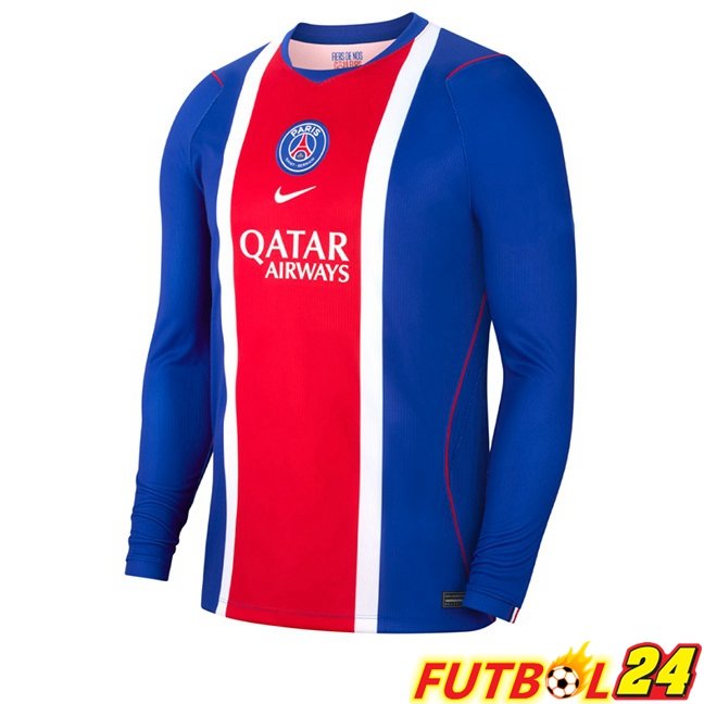Camisetas De Futbol Paris PSG Primera Manga Larga Azul Rojo 2026/2027