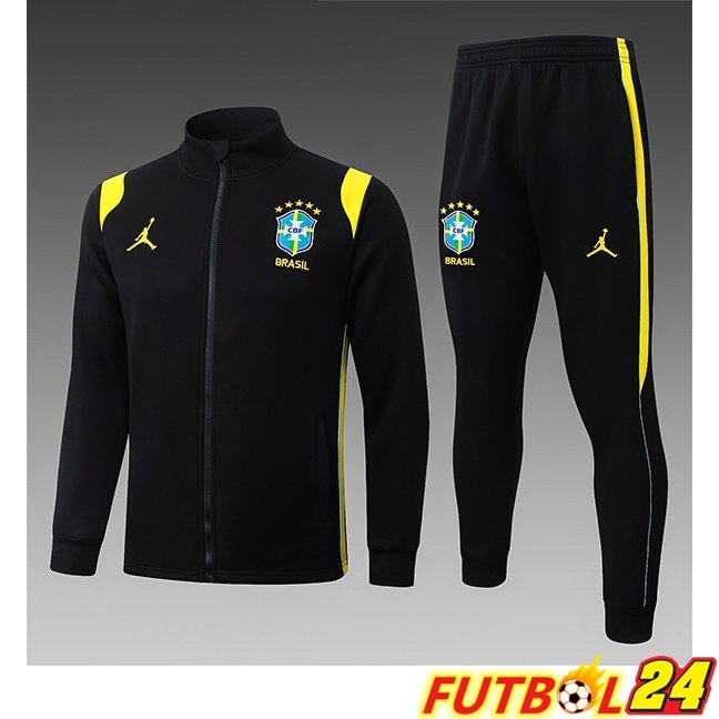 Chandal Equipos De Futbol - Chaqueta Brasil Ninos Negro 2026/2027