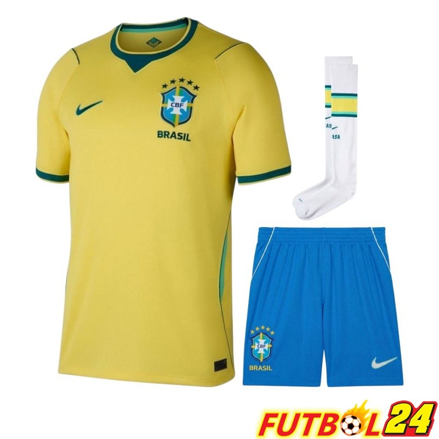 Camiseta Brasil Primera (Cortos + Calcetines) Copa Del Mundo 2026