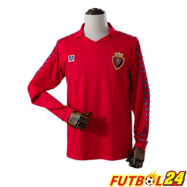 Camisetas De Futbol CA Osasuna Retro Primera Manga Larga Rojo 1983-1984