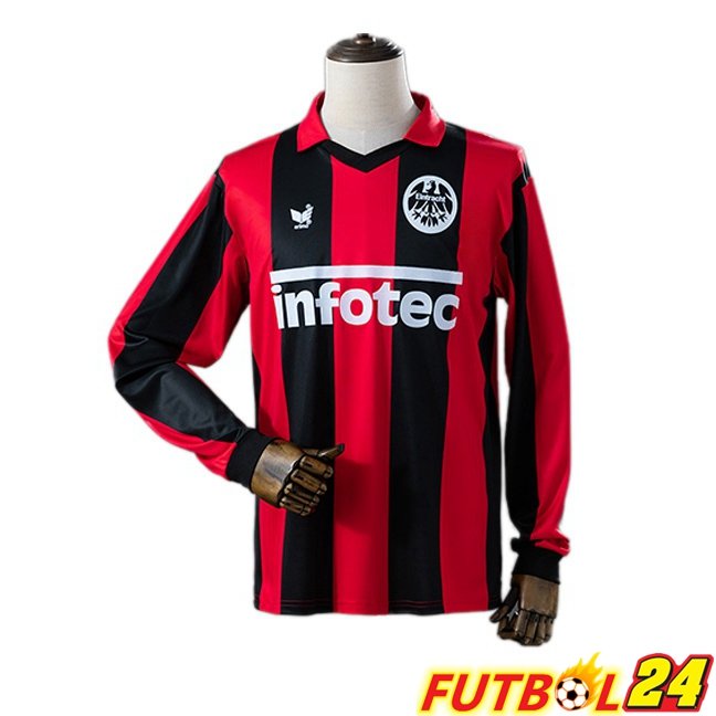 Camisetas De Futbol Eintracht Frankfurt Retro Primera Manga Larga Rojo Negro 1983-1984