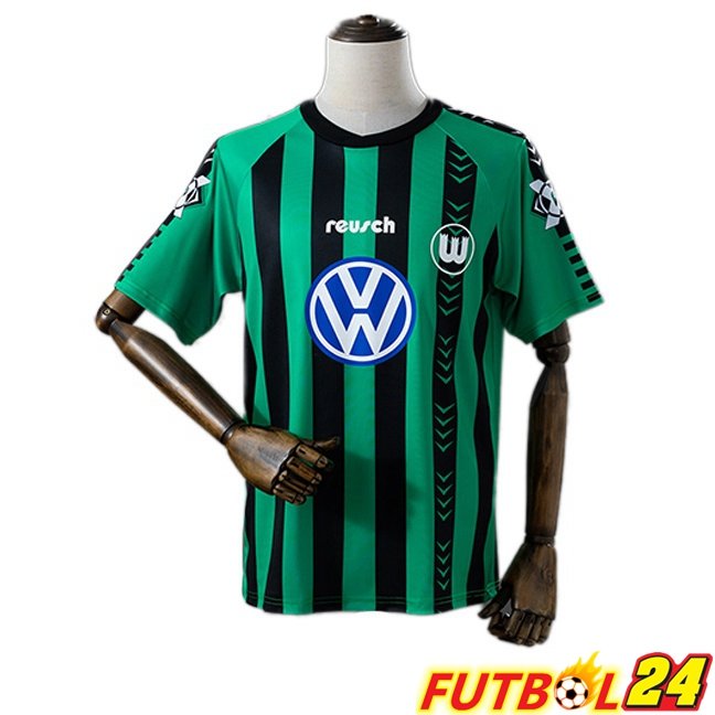 Camisetas De Futbol Vfl Wolfsburg Retro Segunda Verde Negro 1995-1996