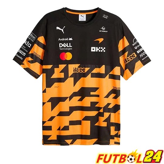 T-Shirt F1 McLaren Team Negro/Naranja 2026