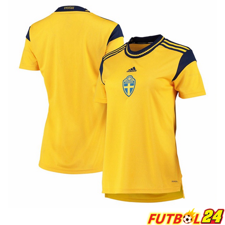 Camisetas Futbol Suecia Mujer Primera Amarillo Euro Féminin 2022