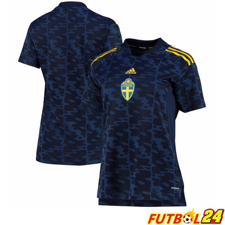 Camisetas Futbol Suecia Mujer Segunda Azul Euro Féminin 2022