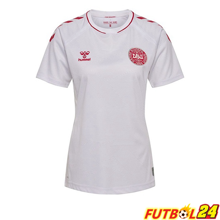 Camisetas Futbol Dinamarca Mujer Segunda Blanco Euro Féminin 2022
