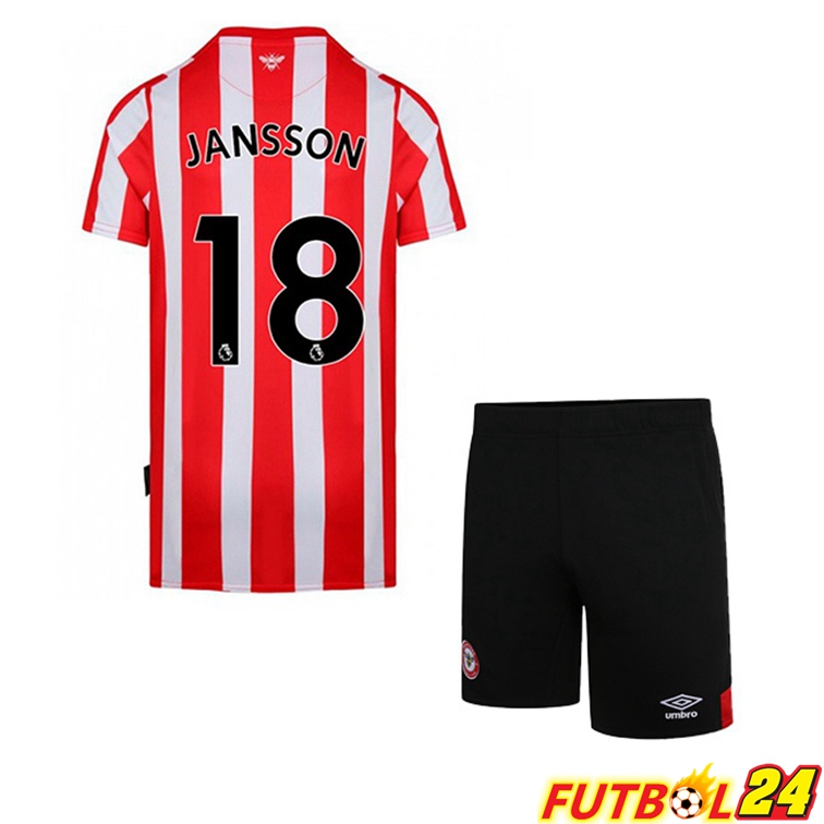 Camisetas De Futbol Brentford FC (JANSSON 18) Ninos Primera Rojo Blanco 2022/2023