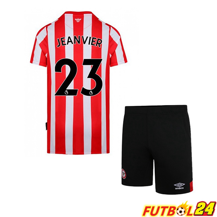 Camisetas De Futbol Brentford FC (JEANVIER 23) Ninos Primera Rojo Blanco 2022/2023