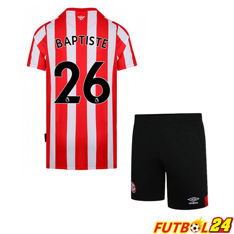 Camisetas De Futbol Brentford FC (BAPTISTE 26) Ninos Primera Rojo Blanco 2022/2023