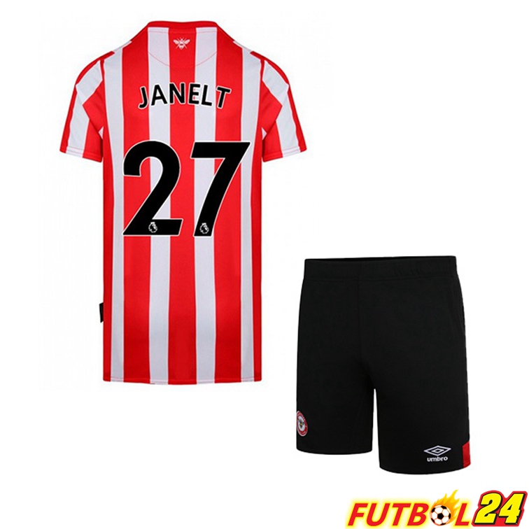 Camisetas De Futbol Brentford FC (JANELT 27) Ninos Primera Rojo Blanco 2022/2023