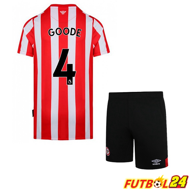 Camisetas De Futbol Brentford FC (GOODE 4) Ninos Primera Rojo Blanco 2022/2023