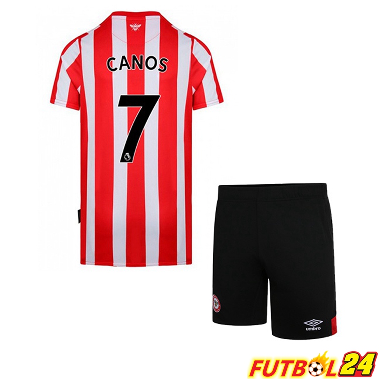 Camisetas De Futbol Brentford FC (CANOS 7) Ninos Primera Rojo Blanco 2022/2023