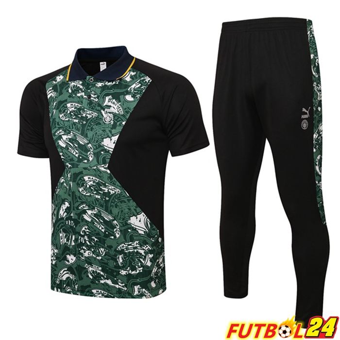 Camiseta Polo Manchester City + Pantalones Verde Negro 2021 2022