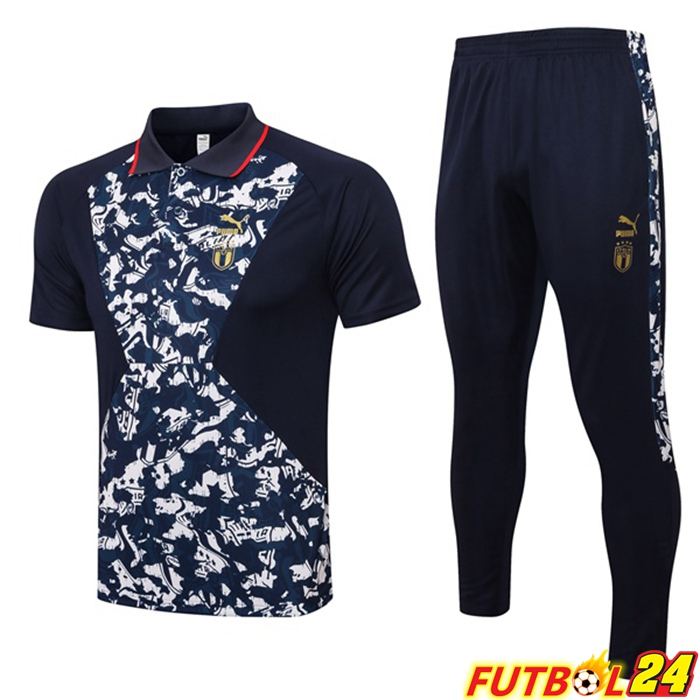 Camiseta Polo Italia + Pantalones Azul Negro 2021 2022