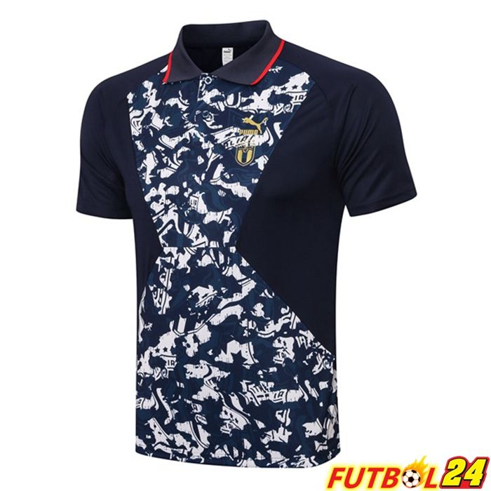 Camiseta Polo Italia Azul Negro 2021 2022