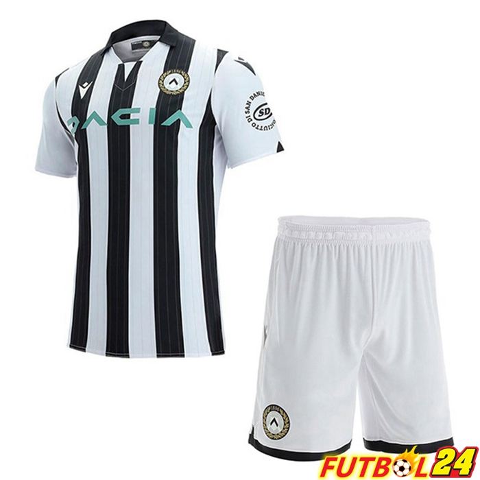 Camiseta Futbol Udinese Calcio Niños Titular Negro Blanca 21/22