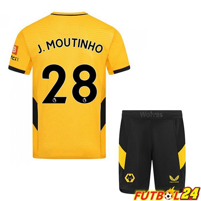 Camiseta Wolverhampton (J. MOUTINHO 28) Niños Titular Amarillo 2021/22