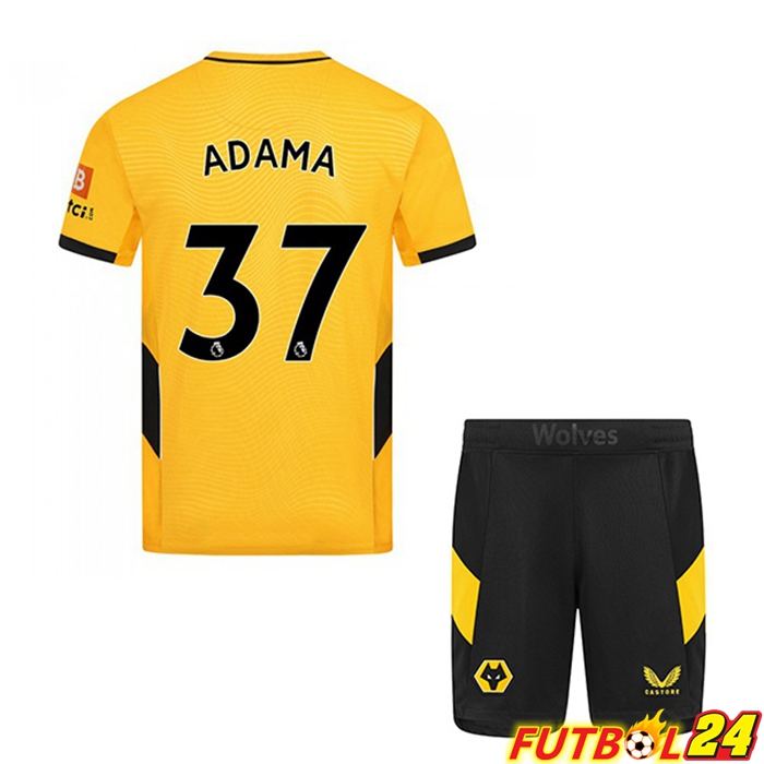 Camiseta Wolverhampton (ADAMA 37) Niños Titular Amarillo 2021/22
