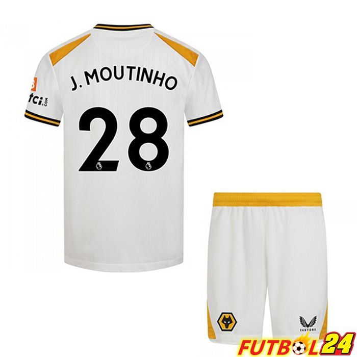 Camiseta Wolverhampton (J. MOUTINHO 28) Niños Tercero Blanca 2021/22