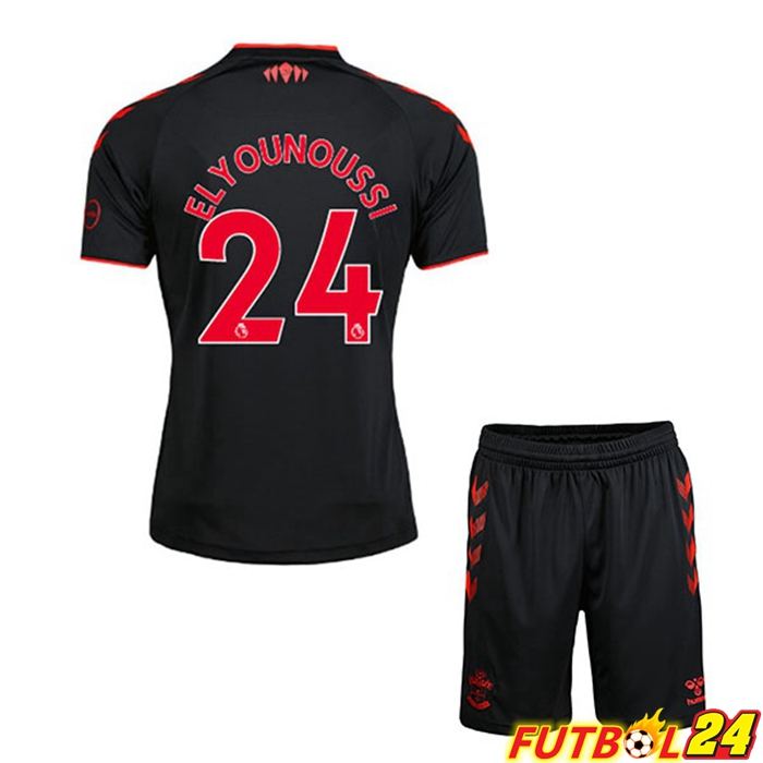 Camiseta Southampton FC (ELYOUNOUSSI 24) Niños Tercero Negro 2021/22