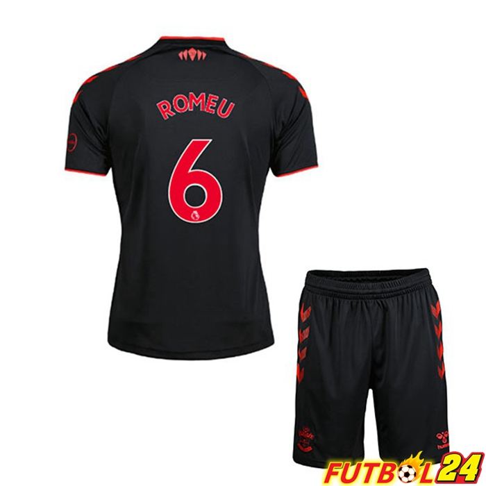 Camiseta Southampton FC (ROMEU 6) Niños Tercero Negro 2021/22