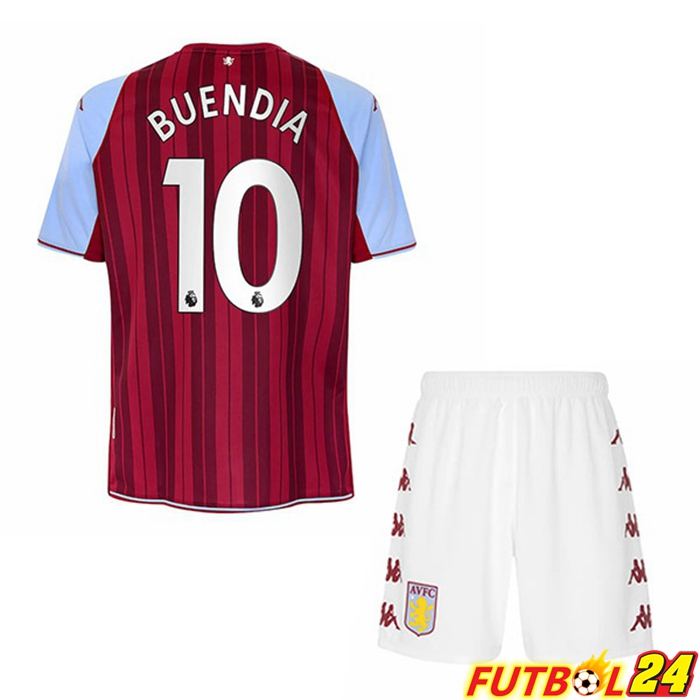 Camiseta Aston Villa (Buendia 10) Niños Titular Rojo 2021/22